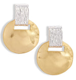 E63079 Boucles d'oreilles pendantes courtes métaux mixtes - Karine Sultan - Vignette | Karine Sultan