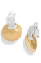 Mixed metal short drop clip-on earrings - Karine Sultan