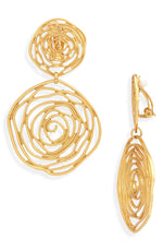 E68040 Boucles d'oreilles clips tendance roses découpées - Karine Sultan - Vignette | Karine Sultan
