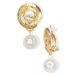 E68938 Clip tourbillon avec goutte de perle - Karine Sultan - Vignette | Karine Sultan