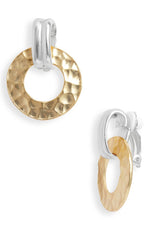 E71086 Boucles d'oreilles clips heurtoir martelé - Karine Sultan - Vignette | Karine Sultan