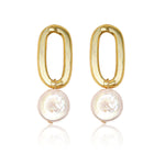 E71706 Boucles d'oreilles perle plate - Karine Sultan - Vignette | Karine Sultan