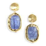 E75532 Boucles d'oreilles pendantes pièce de cyanite - Karine Sultan - Vignette | Karine Sultan