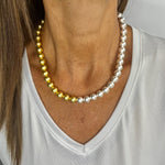 N80085 Collier chaîne perles métaux mixtes - Karine Sultan - Vignette | Karine Sultan