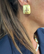 E75529 Boucles d'oreilles clips carrées Bourdon - Karine Sultan - Vignette | Karine Sultan