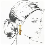 E57040 Boucles d'oreilles pendantes pavés - Karine Sultan - Vignette | Karine Sultan