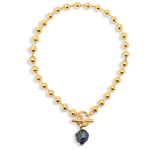 N73520 Collier chaîne perlée perle paon - Karine Sultan - Vignette | Karine Sultan