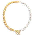 N80085 Collier chaîne perles métaux mixtes - Karine Sultan - Vignette | Karine Sultan