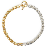 N60088 Collier chaîne maillons tressés métaux mixtes - Karine Sultan - Vignette | Karine Sultan