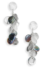 E72509 Boucles d'oreilles lustre pièce et perles de paon - Karine Sultan - Vignette | Karine Sultan