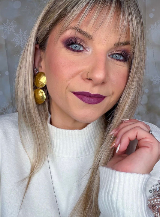 E70674 Boucles d'oreilles clips disques double coquillage - Karine Sultan