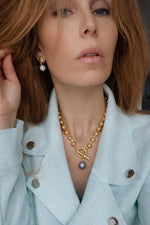 N73520 Collier chaîne perlée perle paon - Karine Sultan - Vignette | Karine Sultan