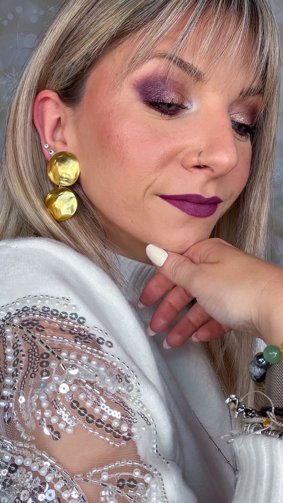 E70674 Boucles d'oreilles clips disques double coquillage - Karine Sultan - Karine Sultan
