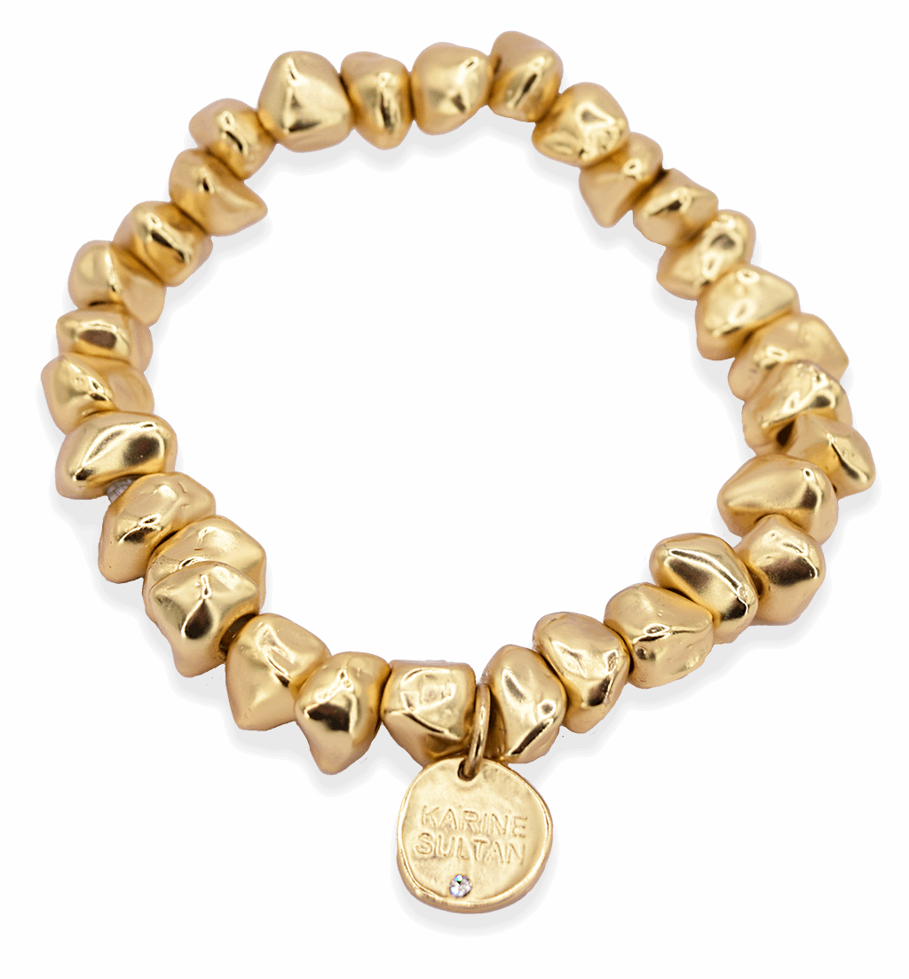 Tumbled rocks beaded bracelet - Karine Sultan
