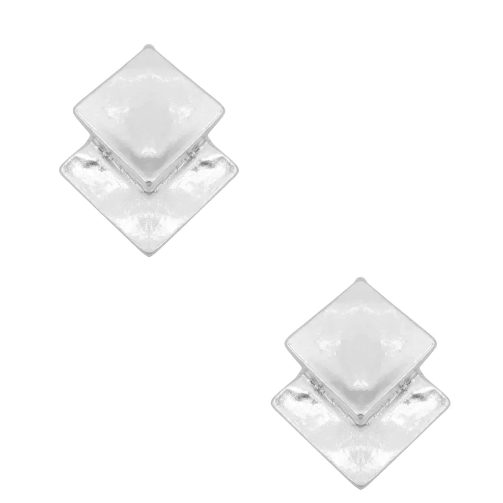 Overlap square stud earrings - Karine Sultan
