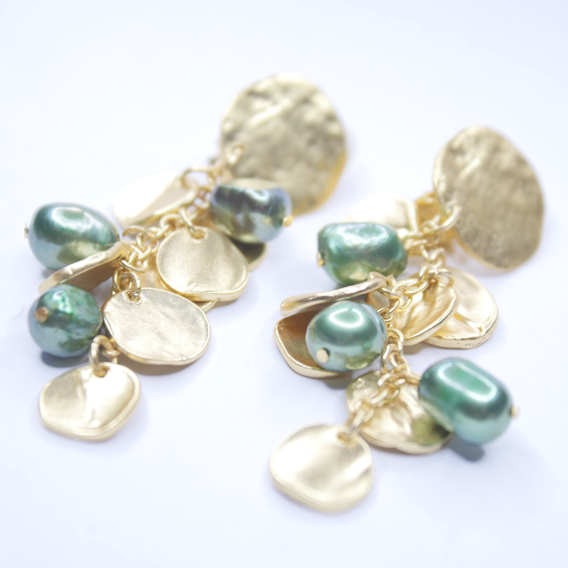E75510 Boucles d'oreilles clips vert - Karine Sultan - Karine Sultan