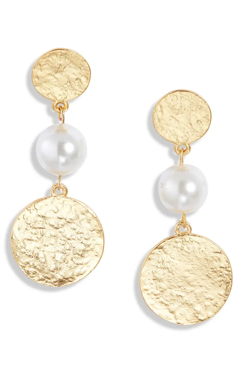 Coin and pearl drop earring - Karine Sultan