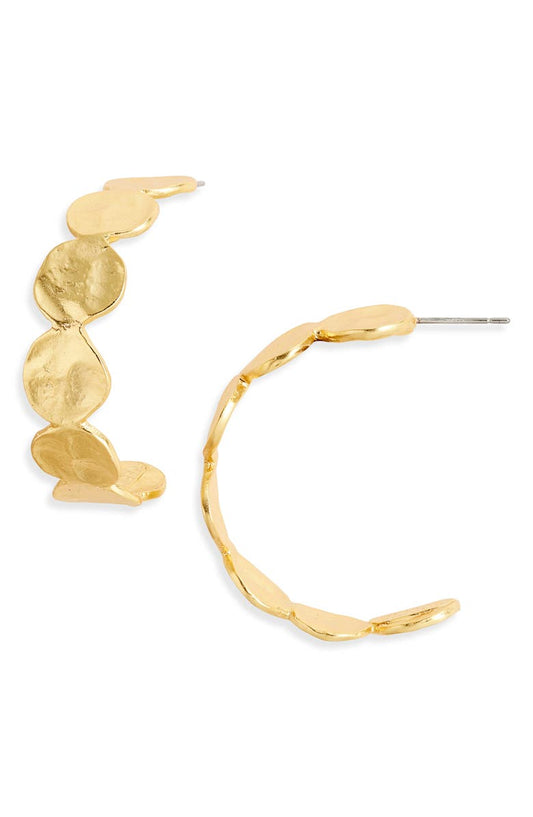Medallion disc hoop earrings - Karine Sultan