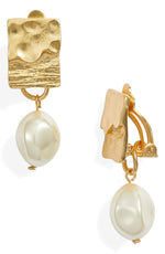 E70678 Boucles d'oreilles clips goutte perles - Karine Sultan - Vignette | Karine Sultan