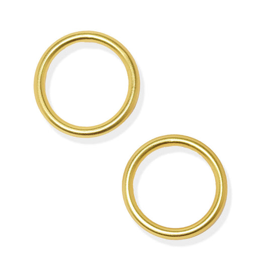 E70740 Boucles d'oreilles clous grand cercle poli - Karine Sultan - Karine Sultan