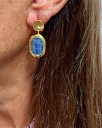 E75532 Boucles d'oreilles pendantes pièce de cyanite - Karine Sultan - Vignette | Karine Sultan