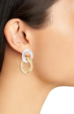 E70752 Boucles d'oreilles pendantes grosses mailles gourmettes - Karine Sultan - Vignette | Karine Sultan